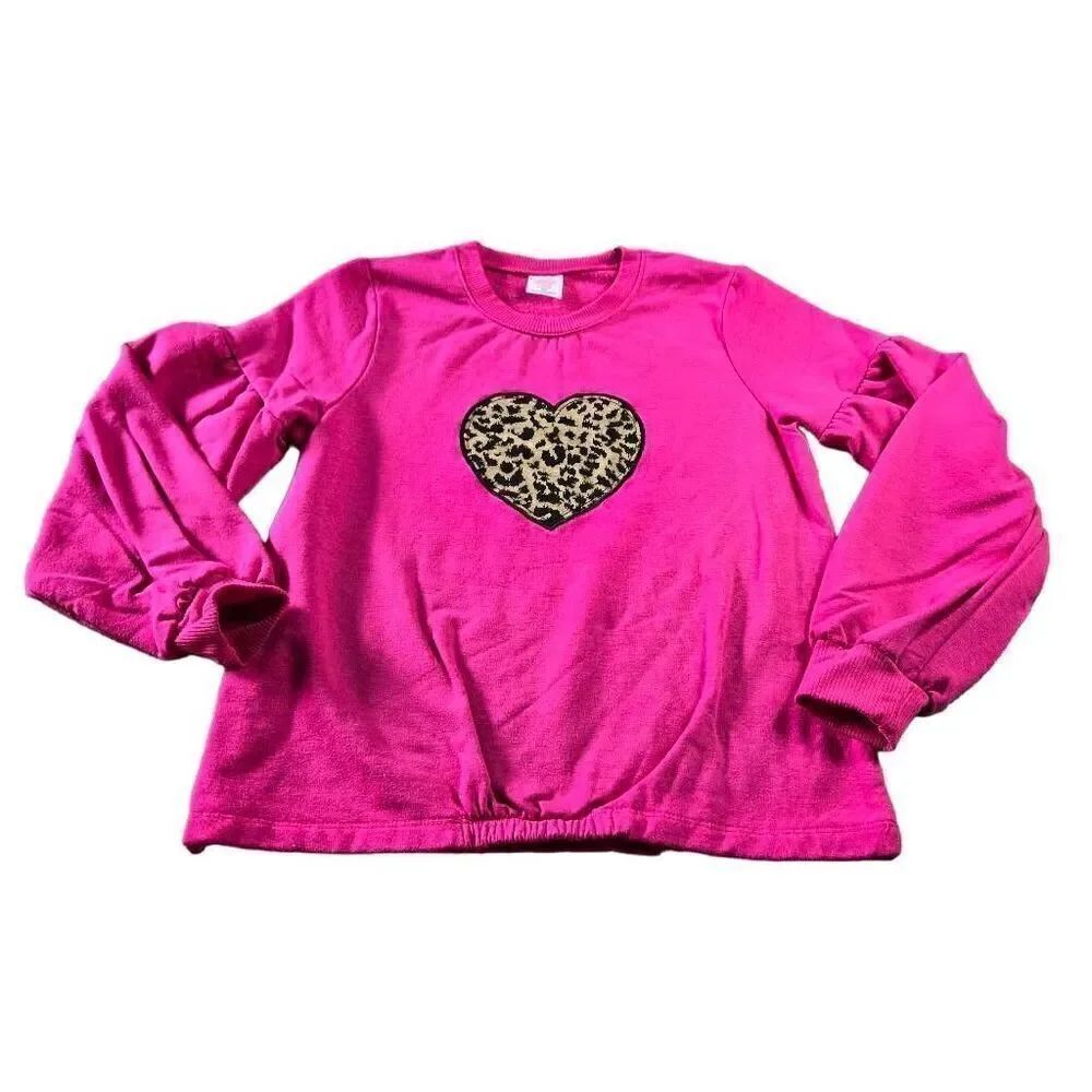 Wonder Nation Leopard Heart Girl sweatshirt L10/12